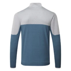 Adidas DWR Block 1/4 Zip Golf Sweater -Golf Apparel Store Adidas AW22 DWR Block Quarter Zip HF6528 SWADI326 White Crew Navy Back