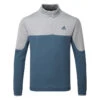 Adidas DWR Block 1/4 Zip Golf Sweater -Golf Apparel Store Adidas AW22 DWR Block Quarter Zip HF6528 SWADI326 White Crew Navy Front