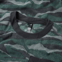 Adidas Texture Print Crew Golf Sweater 9 Adidas Texture Print Crew Golf Sweater -Golf Apparel Store Adidas AW22 Texture Print Crewneck HF6523 SWADI320 Black Grey Six Shadow Green Detail