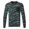 Adidas Texture Print Crew Golf Sweater 2 Adidas Texture Print Crew Golf Sweater -Golf Apparel Store Adidas AW22 Texture Print Crewneck HF6523 SWADI320 Black Grey Six Shadow Green Front
