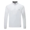 Adidas Elevated 1/4 Zip Golf Sweater 2 Adidas Elevated 1/4 Zip Golf Sweater -Golf Apparel Store Adidas SS23 Elevated Quarter Zip Sweater IB6113 SWADI344 S White Front