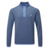 Adidas Microdot 1/4 Zip Golf Sweater -Golf Apparel Store Adidas SS23 Microdot Quarter Zip Sweater HS7588 SWADI340 S Collegiate Navy Blue Fusion Front