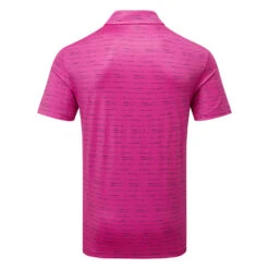 Adidas Stripe Zipper Golf Polo Shirt -Golf Apparel Store Adidas SS23 Stripe Zipper Polo IC1345 SHADI725 S Lucid Fuchsia Black Back