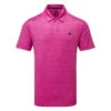 Adidas Stripe Zipper Golf Polo Shirt -Golf Apparel Store Adidas SS23 Stripe Zipper Polo IC1345 SHADI725 S Lucid Fuchsia Black Front