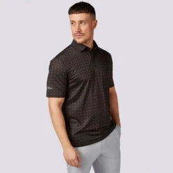 Oscar Jacobson Barton Golf Polo Shirt 9 Oscar Jacobson Barton Golf Polo Shirt -Golf Apparel Store Barton Polo OJTS0027 Code SHOSC179 Black Model 1