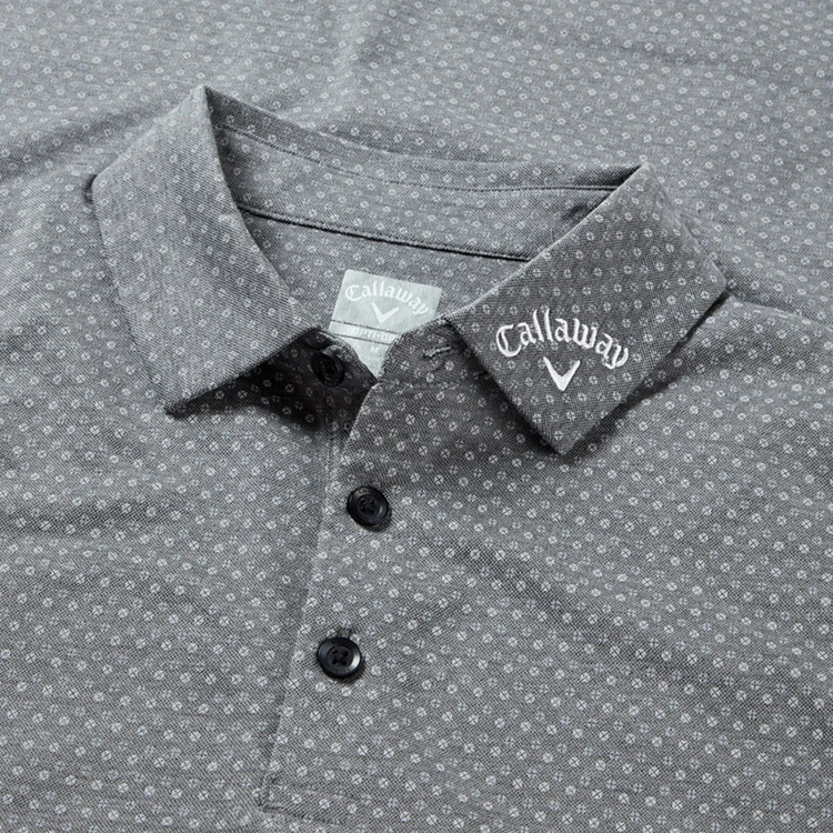 Callaway Soft Touch Micro Print Golf Polo Shirt Caviar 4 Callaway Soft Touch Micro Print Golf Polo Shirt Caviar - Image 2