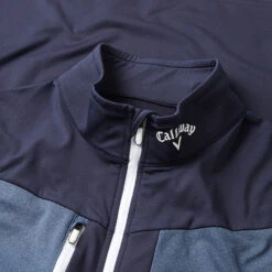 Golf Apparel Store -Golf Apparel Store Callaway Callaway AW22 1 2 Zip Mixed Media Sweater CGKFC004 997 SWCAL093 Peacoat White Detail