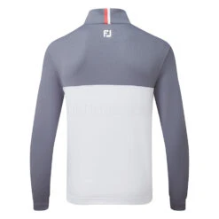 FootJoy Colour Blocked Chill-Out 1/2 Zip Golf Pullover 6 FootJoy Colour Blocked Chill-Out 1/2 Zip Golf Pullover -Golf Apparel Store FootJoy SS22 Colour Blocked Chill Out 1 2 Zip Golf Sweater Graphite White 88401 Back