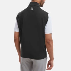 FootJoy Knit Full Zip Golf Vest -Golf Apparel Store FootJoy SS22 Knit Full Zip Golf Vest Black 88455 model 3