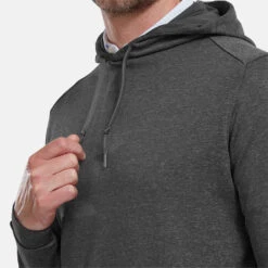 FootJoy Lightweight Golf Hoodie -Golf Apparel Store FootJoy SS22 Lightweight Golf Hoodie Heather Charcoal 88449 model 2