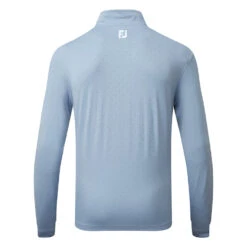FootJoy Pin Dot Chill-Out Golf Pullover 7 FootJoy Pin Dot Chill-Out Golf Pullover -Golf Apparel Store FootJoy SS22 Pin Dot Chill Out Sweater 88797 SWFOO157 Denim Bluestone Azure Back