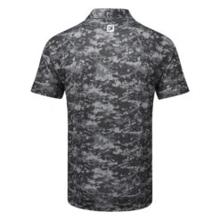 FootJoy Cloud Camo Lisle Golf Polo Shirt -Golf Apparel Store FootJoy SS23 Cloud Camo Lisle Polo Shirt 80003 SHFOO237 S Black Back