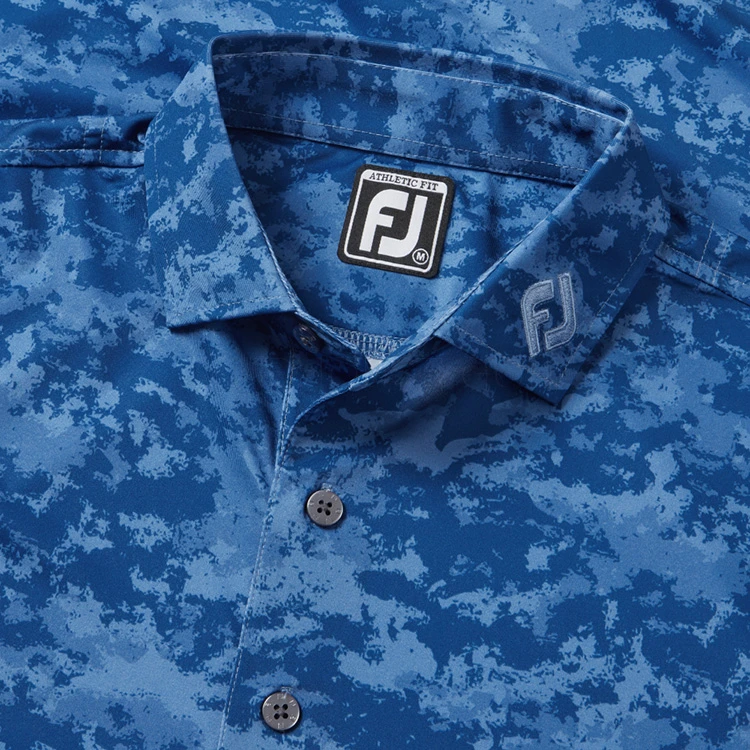 FootJoy Cloud Camo Lisle Golf Polo Shirt 4 FootJoy Cloud Camo Lisle Golf Polo Shirt - Image 2