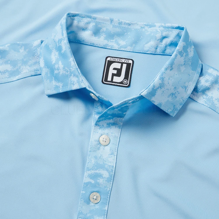 FootJoy Cloud Camo Trim Lisle Golf Polo Shirt 4 FootJoy Cloud Camo Trim Lisle Golf Polo Shirt - Image 2