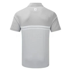 FootJoy Engineered Heather Striped Lisle Golf Polo Shirt -Golf Apparel Store FootJoy AW21 Engineered Stripe Lisle Polo Shirt 84467 Code SHFOO185 M Grey Back