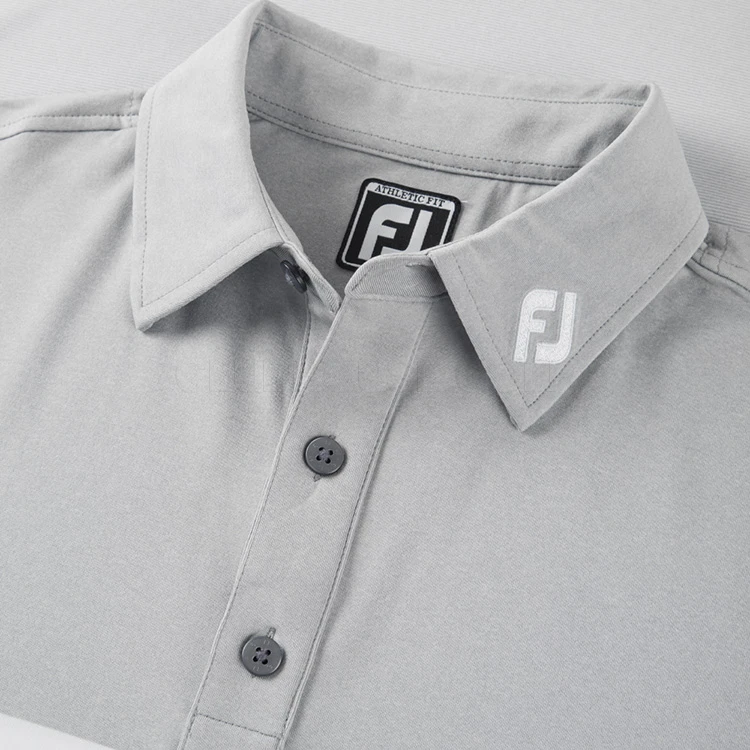 FootJoy Engineered Heather Striped Lisle Golf Polo Shirt - Image 2