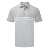 FootJoy Engineered Heather Striped Lisle Golf Polo Shirt -Golf Apparel Store FootJoy AW21 Engineered Stripe Lisle Polo Shirt 84467 Code SHFOO185 M Grey Front