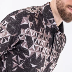 Galvin Green Makai Golf Polo Shirt -Golf Apparel Store Galvin Green AW22 Makai Polo Shirt G136077 SHGAL566 L Black Sharkskin White Model 2