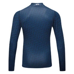 J.Lindeberg Aello Print Golf Base Layer -Golf Apparel Store J. Lindeberg GMJT06853 O459 M Aello Soft Compression Print BLLIN009 Nautical Blue Bridge Monogram Back