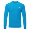 J.Lindeberg Gus Golf Sweater 2 J.Lindeberg Gus Golf Sweater -Golf Apparel Store J.Lindeberg SS22 Gus Sweater GMKW04726 O253 Code SWLIN075 M Blue Danube Front