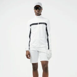J.Lindeberg Jarvis Full Zip Golf Jacket -Golf Apparel Store J.Lindeberg SS22 Jarvis Mid Layer GMJS03873 0000 Code SWLIN045 M White Black Model 1