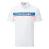 J.Lindeberg Clark Golf Polo Shirt 2 J.Lindeberg Clark Golf Polo Shirt -Golf Apparel Store J.Lindeberg SS23 Clark Regular Fit Polo GMJT09823 0000 SHLIN206 White Lapis Blue Fiery Red Front