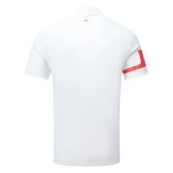 J.Lindeberg Heath Golf Polo Shirt 7 J.Lindeberg Heath Golf Polo Shirt -Golf Apparel Store J.Lindeberg SS23 Heath Regular Fit Polo GMJT07621 G135 SHLIN174 Fiery Red White Back
