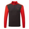 J.Lindeberg Terry 1/4 Zip Golf Sweater 1 J.Lindeberg Terry 1/4 Zip Golf Sweater -Golf Apparel Store J.Lindeberg SS23 Terry Mid Layer AMJS07868 G135 SWLIN109 FieryRedJLNavy Front