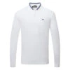 J.Lindeberg Tyson Long Sleeve Golf Polo Shirt 2 J.Lindeberg Tyson Long Sleeve Golf Polo Shirt -Golf Apparel Store J.Lindeberg Tyson LS Reg Fit Polo GMJT07801 0000 SHLIN154 WhiteNavy Peony Front