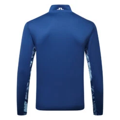 J.Lindeberg Emanuel 1/4 Zip Golf Sweater 7 J.Lindeberg Emanuel 1/4 Zip Golf Sweater -Golf Apparel Store J.Lindeberg Emanuel 1 4 Zip Golf Sweater Navy Peony Hibiscus Blue White GMJS07416 0337 SWLIN087 Back