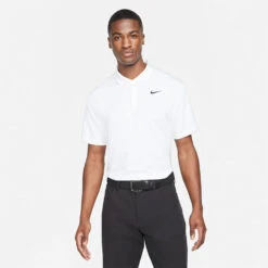 Nike Dry Victory Solid Golf Polo Shirt -Golf Apparel Store Nike SS22 Dry Victory Solid Golf Polo Shirt DH0822 100 M White Black Model 1