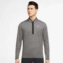Nike Dry Victory Heather 1/2 Zip Golf Sweater 11 Nike Dry Victory Heather 1/2 Zip Golf Sweater -Golf Apparel Store Nike SS22 Victory Heather 1 2 Zip Golf Sweater Black Black White DH1261 010 SWNIK247 M Model 1