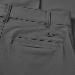 Nike Dry Victory Golf Pants -Golf Apparel Store Nike SS23 Dri Fit Victory Golf Trousers Smoke Grey Black DN2397 070 TRNIK161 30 W 32 Leg Detail