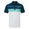 Oscar Jacobson Dodman Golf Polo Shirt -Golf Apparel Store Oscar Jacobson SS22 Dodman Polo Shirt OJTS0032 Code SHOSC183 M White Aqua Front