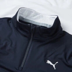 Puma Gamer Colour Block 1/4 Zip Golf Popover -Golf Apparel Store PUMA SS22 Gamer Colorblock 1 4 Zip Sweater Code 532985 02 SWPUM236 M Navy Blazer Bright White Detail