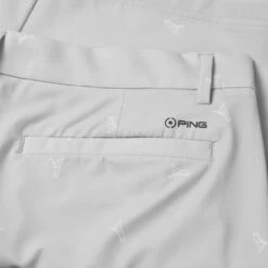Ping Swift Golf Shorts -Golf Apparel Store Ping SS23 Swift Tailored Shorts P03581 PGW TSPIN044 Pearl Grey White Detail