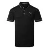 Puma Cloudspun Monarch Golf Polo Shirt -Golf Apparel Store Puma AW22 Cloudspun Monarch Polo 530991 01 SHPUM642 Black Heather High Rise Front