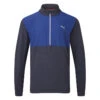 Puma Cloudspun WRMLBL Golf Popover -Golf Apparel Store Puma AW22 Cloudspun WRMLBL 1 4 Zip Sweater 537066 03 SWPUM271 S Blazing Blue Front