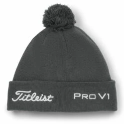 Titleist Tour Pom Pom Golf Beanie 8 Titleist Tour Pom Pom Golf Beanie -Golf Apparel Store Titleist Tour Pom Pom Golf Beanie Charcoal White 3