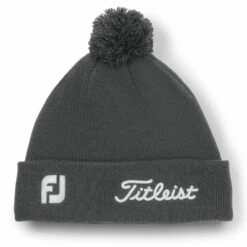 Titleist Tour Pom Pom Golf Beanie 9 Titleist Tour Pom Pom Golf Beanie -Golf Apparel Store Titleist Tour Pom Pom Golf Beanie Charcoal White 4