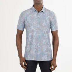 TravisMathew Patio Time Golf Polo Shirt -Golf Apparel Store Travis Mathew SS21 Patio Time Golf Polo Shirt 1MW148 SHTRA058 L Heather Medium Grey Model 1