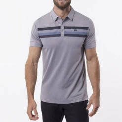 TravisMathew Private Dock Golf Polo Shirt -Golf Apparel Store Travis Mathew SS21 Private Dock Golf Polo Shirt 1MW149 SHTRA054 M Heather Medium Grey Model 1