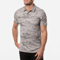 TravisMathew Skywind Golf Polo Shirt -Golf Apparel Store Travis Mathew SS21 Skywind Golf Polo Shirt 1MW510 Code SHTRA043 Heather Medium Grey model 1