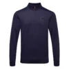 Under Armour Fleece 1/4 Zip Golf Sweater -Golf Apparel Store Under Armour AW22 1 4 Zip Sweater 1373358 410 SWUND174 XXL Midnight Navy Black Front