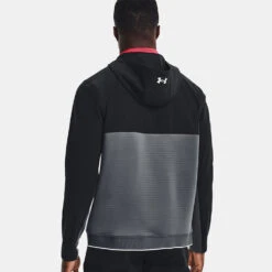 Under Armour Storm Daytona Full Zip Hoodie -Golf Apparel Store Under Armour AW22 Storm Daytona Full Zip Sweater 1373412 012 SWUND184 Pitch Gray Black Reflective Model 3