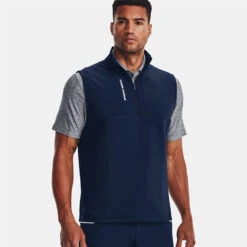 Under Armour Storm Daytona 1/2 Zip Golf Vest 11 Under Armour Storm Daytona 1/2 Zip Golf Vest -Golf Apparel Store Under Armour AW22 Storm Daytona Vest Wind Top 1373408 408 WTUND092 Academy Academy Reflective Model 1