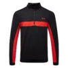 Under Armour Storm 1/2 Zip Golf Sweater 1 Under Armour Storm 1/2 Zip Golf Sweater -Golf Apparel Store Under Armour AW22 Storm Midlayer 1 2 Zip Sweater 1370119 003 SWUND177 S Black Radio Red Radio Red Front