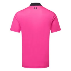 Under Armour Performance 3.0 Colour Block Golf Polo Shirt -Golf Apparel Store Under Armour SS23 Performance 3.0 Colour Block Polo Shirt 1377375 001 SHUND312 S Black Rebel Pink Black Back