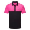 Under Armour Performance 3.0 Colour Block Golf Polo Shirt 1 Under Armour Performance 3.0 Colour Block Golf Polo Shirt -Golf Apparel Store Under Armour SS23 Performance 3.0 Colour Block Polo Shirt 1377375 001 SHUND312 S Black Rebel Pink Black Front