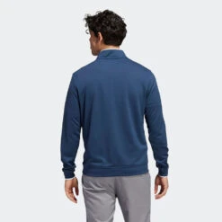 Adidas Primegreen UPF Lightweight 1/4 Zip Golf Sweater -Golf Apparel Store adidas SS22 Primegreen UPF Lightweight 1 4 Zip Golf Sweater Crew HF2974 Navy White Model 3
